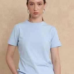 RAREISM Women Solid Round Neck Cotton T-shirt-picture-35