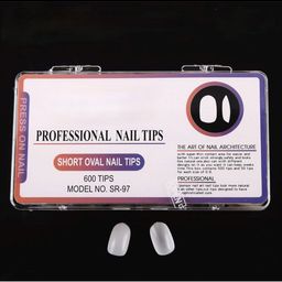 RANORE 600 Pcs Short Oval Press-On Nail Extension Tips - 300 g - White-26