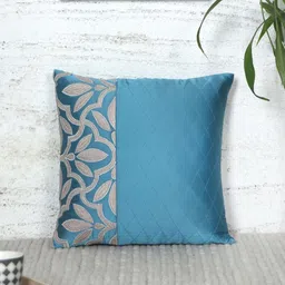 ZEBA Blue & Cream-Coloured Ethnic Motifs Square Cushion Covers-image-10