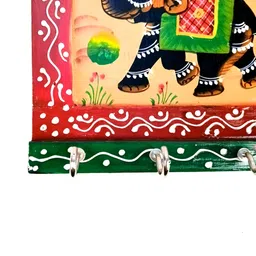 apka mart 2-Pcs Red & Green Printed 4-Hooks KeyHolder image 4