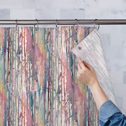ArtzFolio White & Pink Printed Waterproof Shower Curtains-image-89