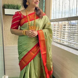 all about you Ethnic Motifs Zari Pure Silk Kanjeevaram Saree-picture-17