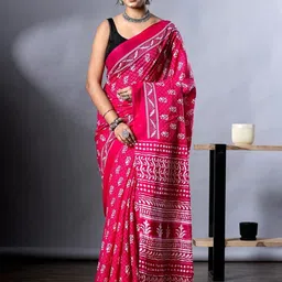 Lovwear Pink Pure Cotton Sarees-picture-12