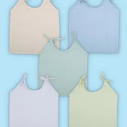Baby Moo Infants Pack Of 5 Solid Pure Cotton Jhablas-23
