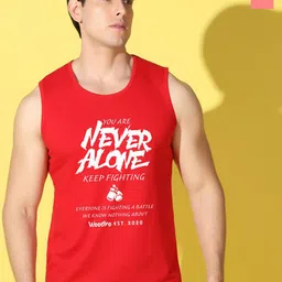 WOOSTRO Pack Of 2 Printed Super Combed Cotton Gym Vests VWS26(ALONE RED)(BKLN PEACH)-53