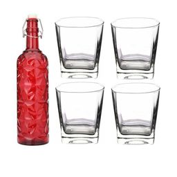 SOMIL Red Glass Airtight Can Bottle-image-71