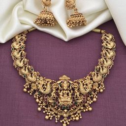 ROFARWORD Gold-Plated Stones Studded & Beaded Jewellery Set-47