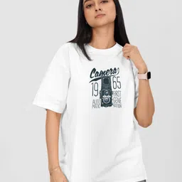 Moda Rapido Women Printed Drop-Shoulder Sleeves Applique T-shirt-picture-45