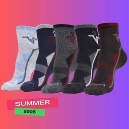 MJE Men Pack Of 5 Patterned Ankle Length Socks-image-93