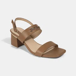 LEMON & PEPPER Women PU Block Sandals with Buckles-51