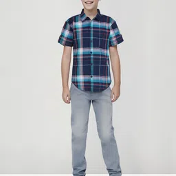 Gini and Jony Boys Standard Tartan Checks Opaque Checked Casual Shirt-image-98