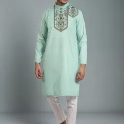 DEVOILER Men Printed Sequinned Grandeur & Majestic Artwork Kurta-picture-44