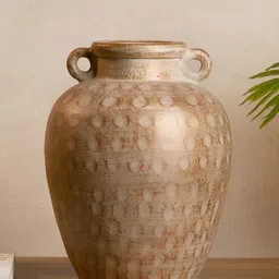 HABERE INDIA Brown Textured Ceramic Flower Vase-image-57