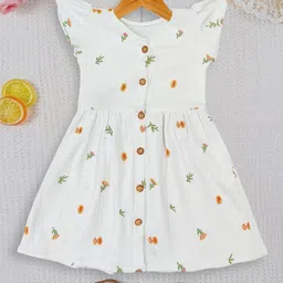 BAESD Girls Floral Embroidered Flutter Sleeve Fit & Flare Dress-image-27