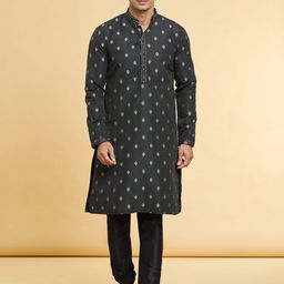 Arihant Rai Sinha Men Floral Regular Kurta with Churidar-image-36