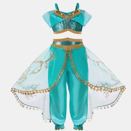 YK Kids-Girls Embellished Shoulder Straps Fit & Flare Dress-image-38