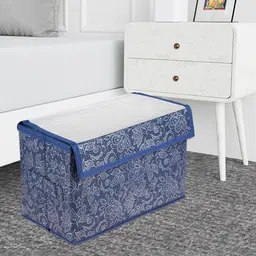 Kuber Industries Navy Blue & White Regular Drawer Organiser-40