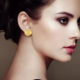 DIVASTRI Set Of 4 Gold-Plated Stone Studded Circular Studs & Hoop Earrings-8