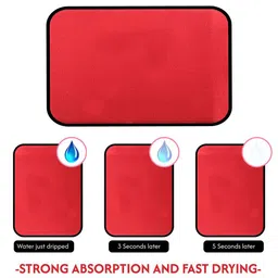 Kuber Industries 4-Pcs Green & Red Non Slip Dish Drying Mats image 4