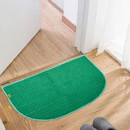 Kuber Industries Green 2 Pieces Woollen D Shaped Doormats-18