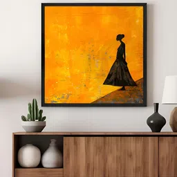 999Store Yellow & Black Elegant Lady Canvas Wall Art-image-80