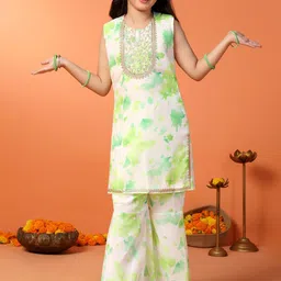 BAESD Girls Ombre Embroidered Regular Sequinned Kurta with Sharara-picture-19