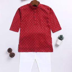 JBN Creation Boys Geometric Printed Kurta With Trouser-10