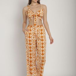 Blissence Printed Top & Trousers Cover Up Set-image-95