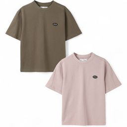 Alan Jones Boys Pack of 2 Solid Round Neck Oversized T-shirts-picture-38