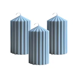 atorakushon Blue 3 pieces Pillar Candle-image-58