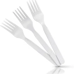 Forks [100 Count, 7 in.] - Compostable Utensils for Party, BBQ, Daily Use Disposable Plastic Dessert Fork-7
