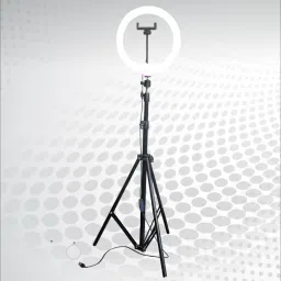 SHINEON 10" Big LED Selfie Light with Tripod Stand 7 Feet with 3 light modes Falsh Ring Flash-15