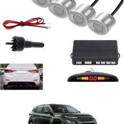 4Silver Parking Sensor With LED Display Increased Safety For Car-132 Universal 4 Silver Reverse Parking Sensor With LED Display For Cars-132 Parking Sensor-image-95