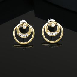 Estele Gold-Plated Circular Studs Earrings-53
