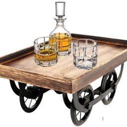 Exclusive Wood Cart, Snack Serving Platter for Dining Table Tray Serving Set-11