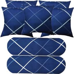5 Cushion 2 Bolster Microfibre Geometric Bolster Pack of 7-image-15