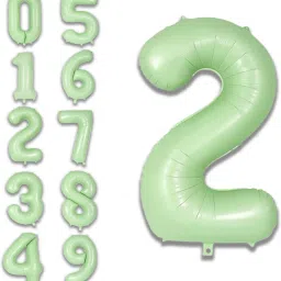 Solid Birthday/Anniversary Party Decoration Foil Plain 2 Number 32" Helium Supported Letter Balloon-image-73
