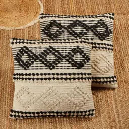 jutie pie Beige Cotton Woven 16x16 inches Cushion Cover-picture-39