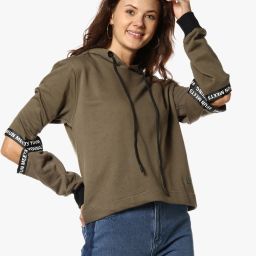 Women Full Sleeve Solid Hooded Sweatshirt-image-13