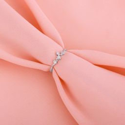 Sterling Silver Heartpulse Ring, Adjustable Sterling Silver Zircon Rhodium Plated Ring-image-95
