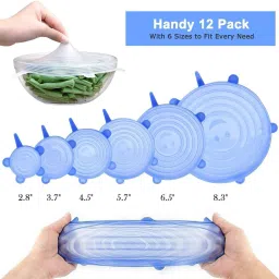 Silicone cover, Set of 6 Multi Size Reusable Silicone Lids Food and Bowl Covers 2.6 inch, 3.8 inch, 4.5 inch, 5.7 inch, 6.3 inch, 8.3 inch Lid Set-image-82