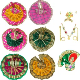 Stylish Bal Gopal, Kanha Ji, Thakur ji, Laddu Gopal Dress ( 1 Pugdi , 1 Jewellery set) Dress Size ( 0 to 2 ) Dress-9