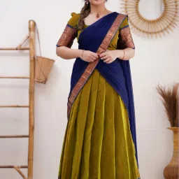 Solid Semi Stitched Lehenga Choli-image-9