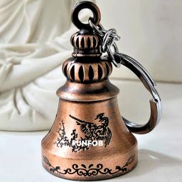 Guardian Angel Bell For Bike Tibetan Good Luck Key Ring (Bell Copper) Key Chain-22