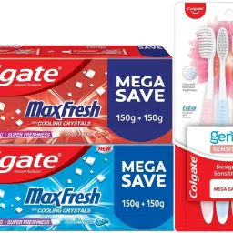 MaxFresh Red 300g & Blue 300g Toothpaste with Gentle Sensitive Toothbrush 4pcs-11