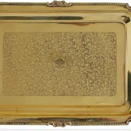 Brass Embossed Rectangular Tray With Beedling 39x29 Cm Tray-image-7