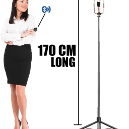 ATSolutions 360° Rotating Bluetooth Selfie Stick with Wireless Remote for Smartphones Tripod image 5