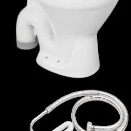 Western Toilet Premium Ceramic EWC Toilet Seat STrap Commode(without Seat Cover) with Jet Spray Floor mount Western Toilet/Commode/Water Closet Western Commode-10