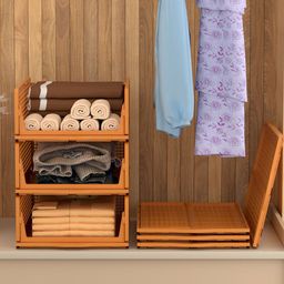 Kuber Industries Brown Set of 4 Reusable Drawer Organiser Organisers image 3