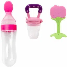 Baby Fruit Nibbler, Teether & Spoon Feeder For feeding Fruit Shape (Pack of 2) - Silicone-23
